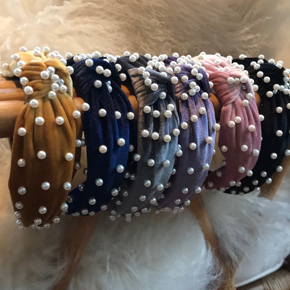 ✨Pearl & Velvet Knot Headbands